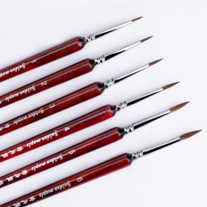 Miniature Paint Brush Set of 6 Horse Hair Brushes